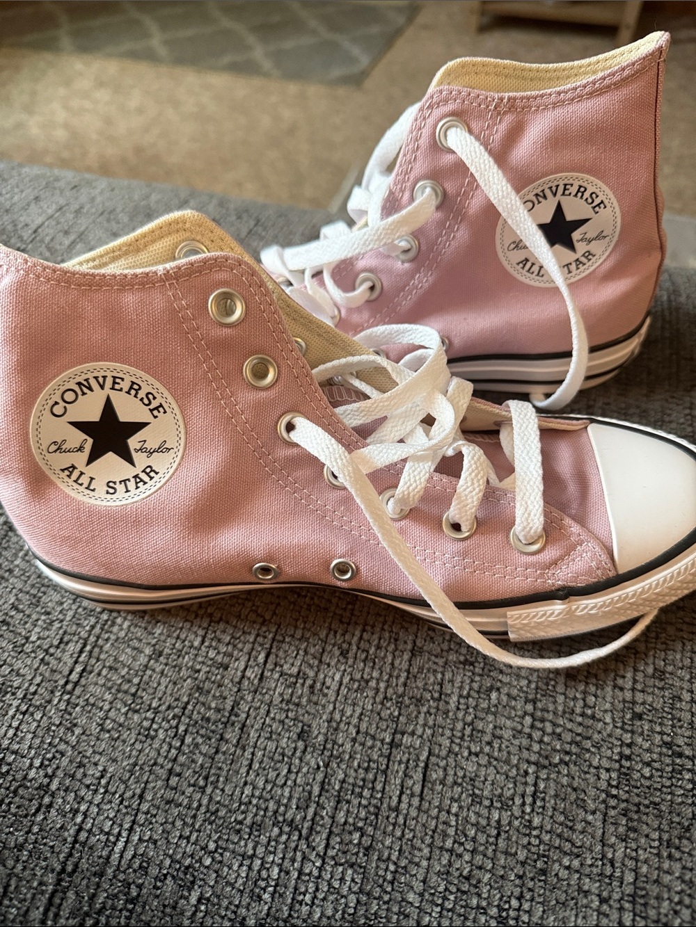 Converse Pink Canvas High Top Sneakers